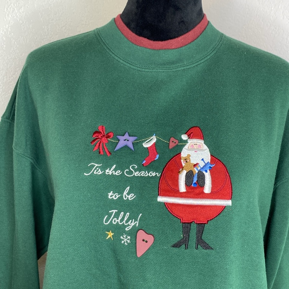 Vintage M&C Sportswear Forest Green Embroidered Christmas Sweater